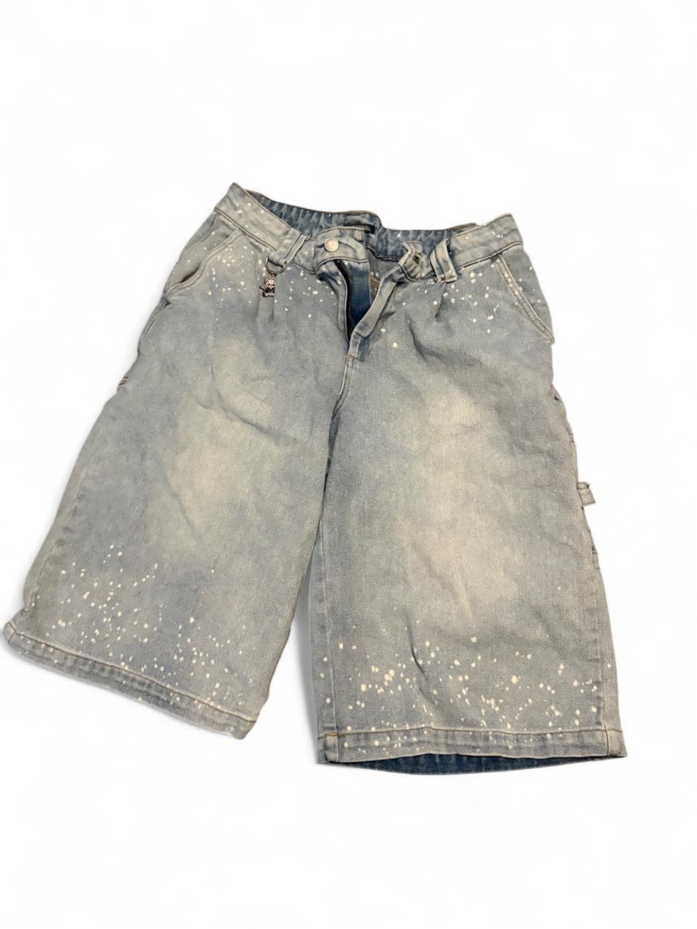 wild fable women’s  Light Gray Washed Denim Paint-Splatter Shorts